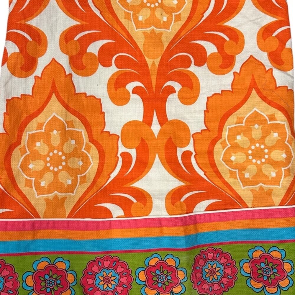 Laundry by Shelli Segal Mod Floral Shift Dress Retro Orange Print Size 2 - Picture 7 of 10